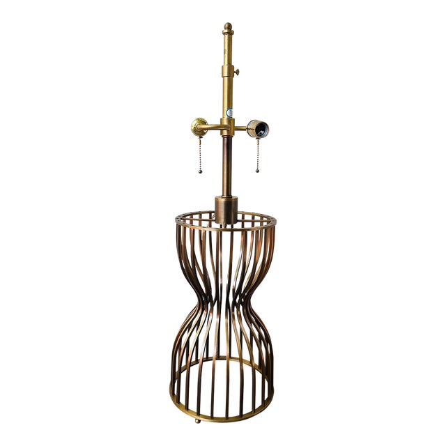 1990s Barbara Barry for Baker Italian Bronze Hourglass Form Table Lamp For Sale