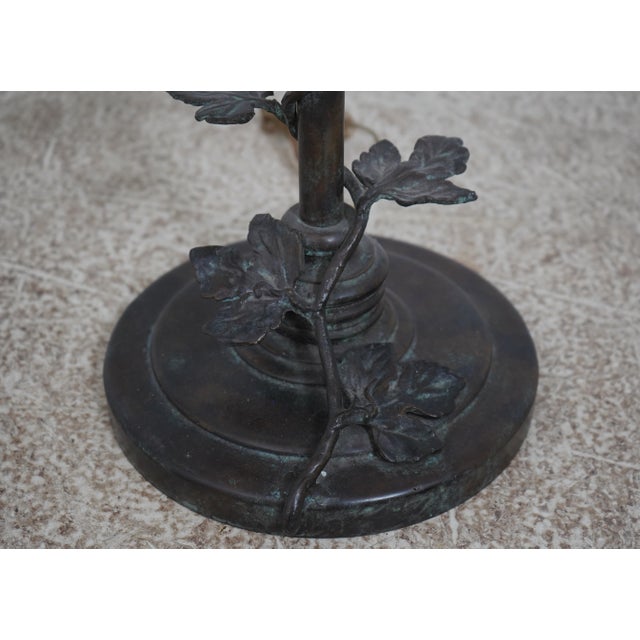 Maitland - Smith Maitland Smith Bronze Floor Lamp W. Leather Shade For Sale - Image 4 of 12