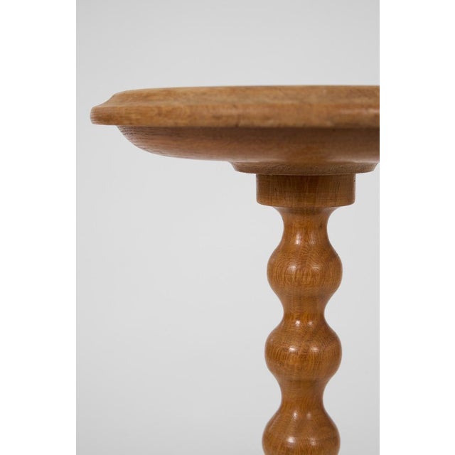 Scandinavian Pedestal Stand in Oak with Turned Column, 1950s For Sale - Image 4 of 9