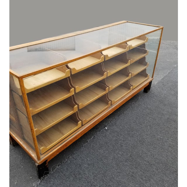 Antique Store Display Case Shop Counter Showcase W Wood and