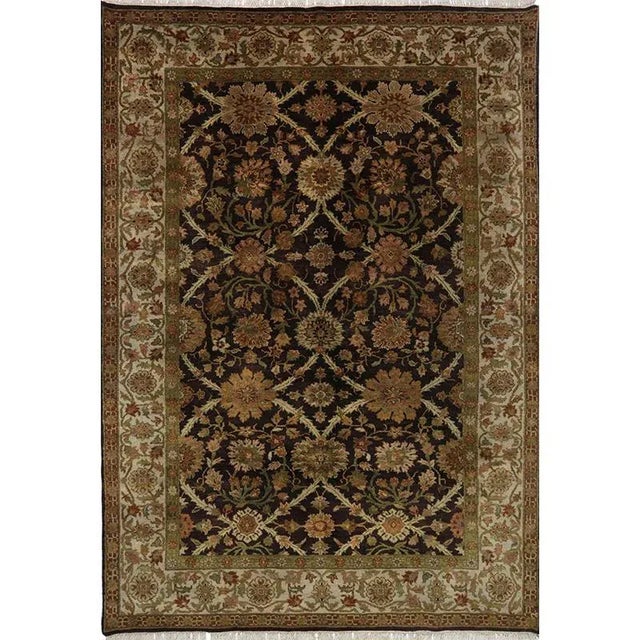 Handwoven Indian Agra Area Rug 5'10"×8'8" For Sale In Dallas - Image 6 of 6