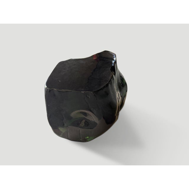 Glass Andrianna Shamaris Volcanic Glass Coffee Table or Large Side Table For Sale - Image 7 of 18