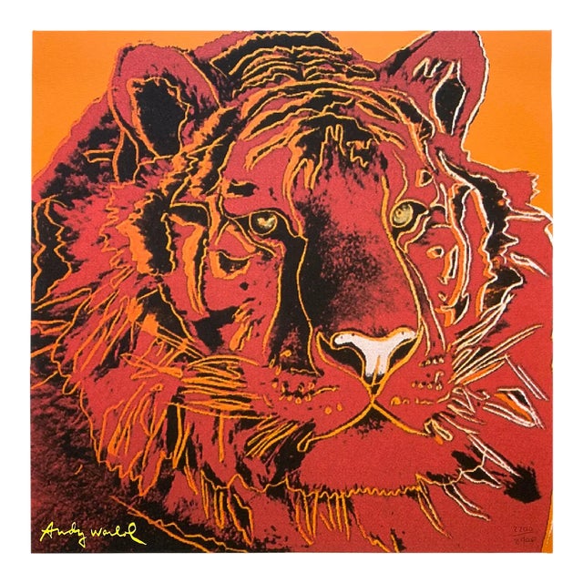 Andy Warhol Vintage 1986 Lmtd Edtn Endangered Species Large Fine Art Lithograph Print " Siberian Tiger " 1983 For Sale