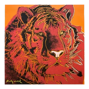 Andy Warhol Vintage 1986 Lmtd Edtn Endangered Species Large Fine Art Lithograph Print " Siberian Tiger " 1983