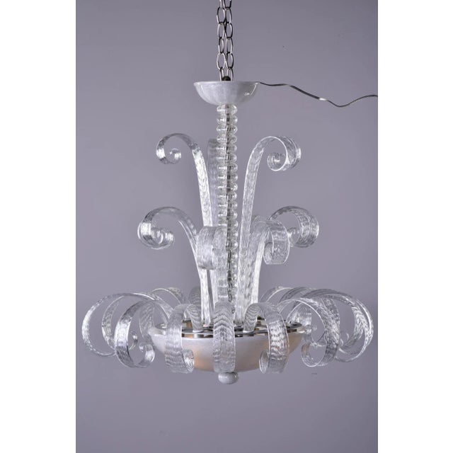 Transparent Fancy Murano Glass Art Deco Chandelier For Sale - Image 8 of 13