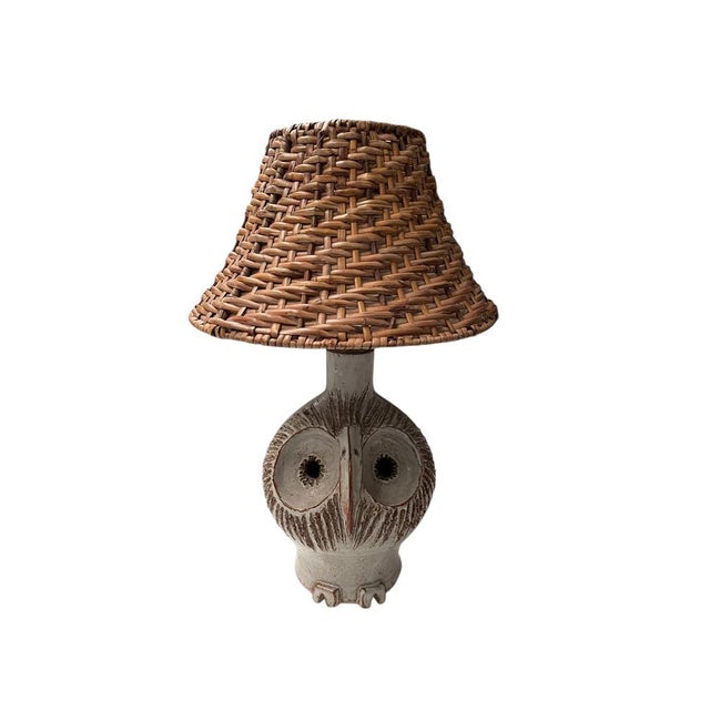 Vintage Ceramic Owl Lamp from Vallauris, 1970 For Sale - Image 6 of 6