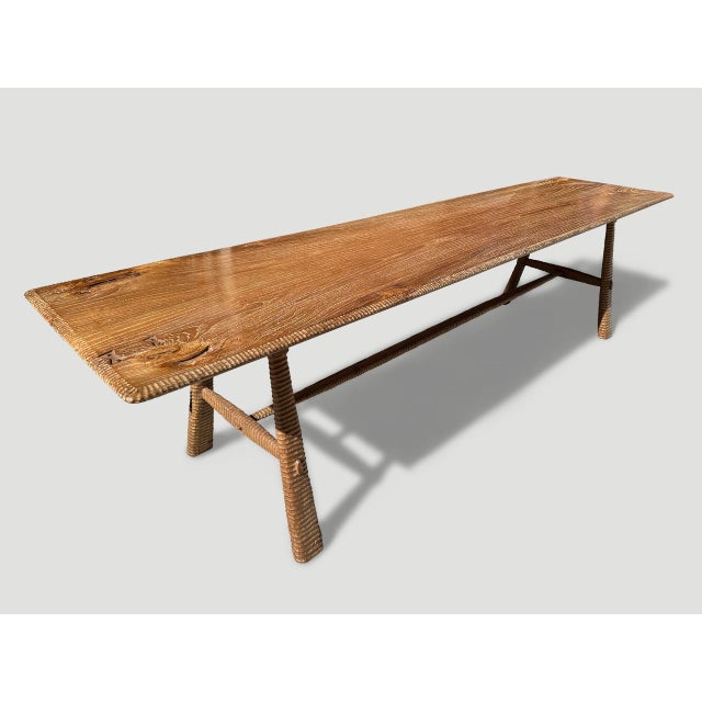 Andrianna Shamaris Mid Century Couture Hand Carved Dining Table or Console For Sale - Image 17 of 18