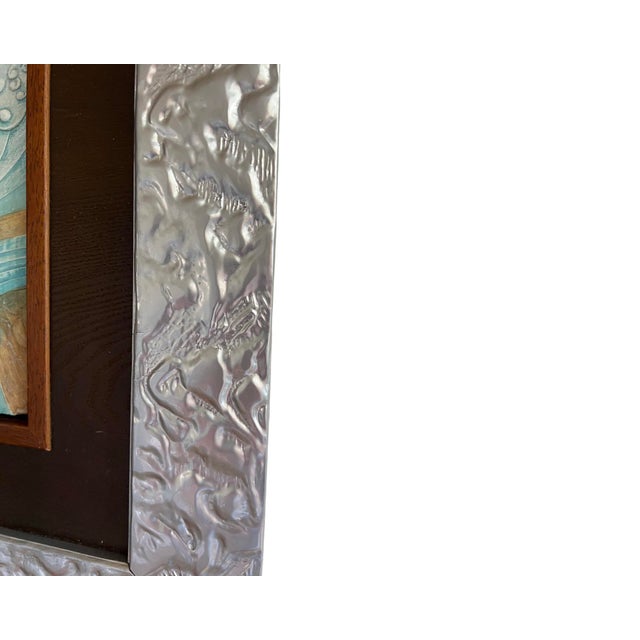 Plastic Vintage 1980s Ting Shao Kuang Style Wall Art Hand Painted (25 X 25) For Sale - Image 7 of 8