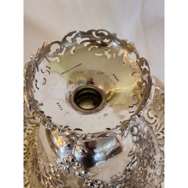 Victorian Late 19th Century Victorian Bigelow, Kennard & Co, Sterling Silver Ice Bucket With Floral Mesh and Repousee For Sale - Image 3 of 6