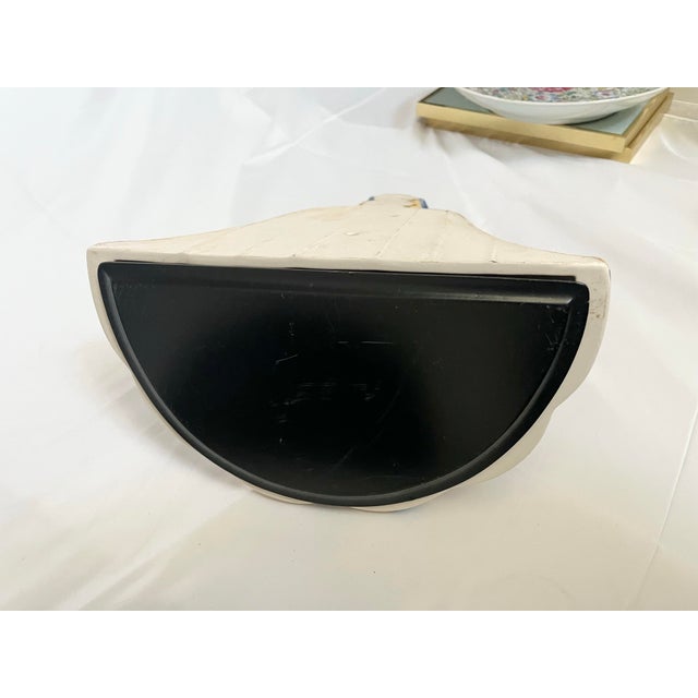 Vintage Yellow & Blue Ceramic Hanging Wall Shelves – Pair For Sale In Naples, FL - Image 6 of 9