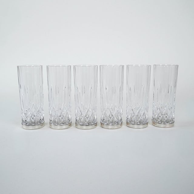 Glass Vintage Italian Crystal Glasses, 1960s, Set of 6 For Sale - Image 7 of 8