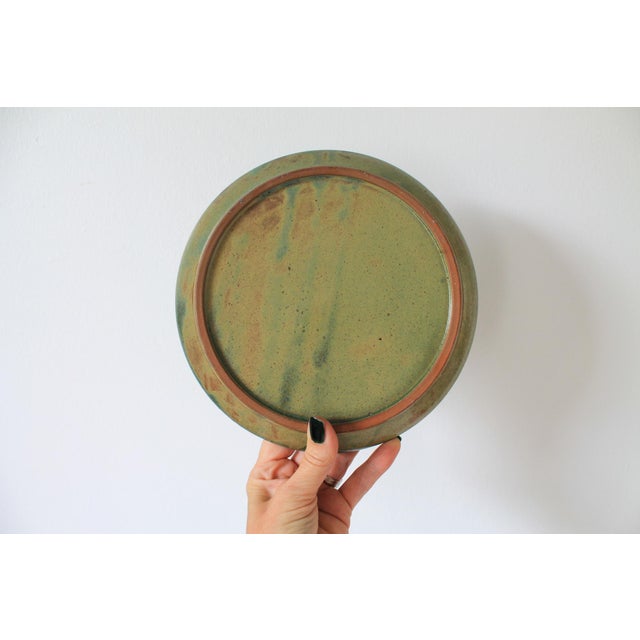 Ceramic Vintage Glazed Studio Art Pottery Berry Strainer W/ Saucer For Sale - Image 7 of 10
