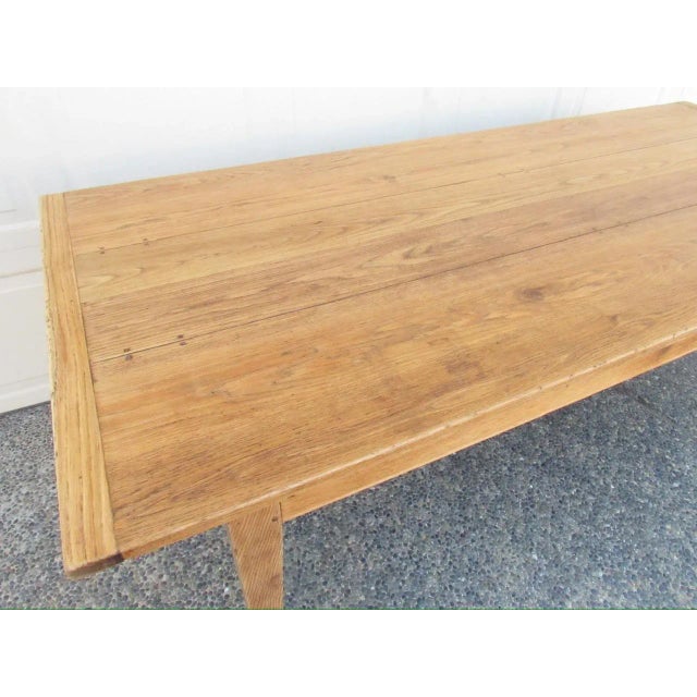 Vintage French Light Oak Farm Table For Sale - Image 13 of 17