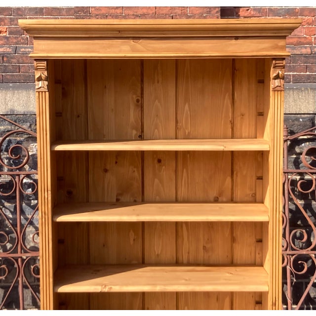 Pine Open Bookshelves From Vintage Armoire For Sale - Image 4 of 15
