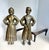 Bronze Antique Figural Bronze and Iron Andirons, European Peasant Couple, Circa 1900 For Sale - Image 8 of 12