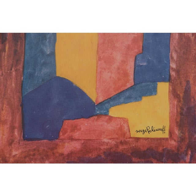 Serge Poliakoff, Composition bleue, rouge et jaune, Lithograph For Sale - Image 4 of 5