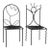 Metal Candle Holders Pair of 2 Decorative Chair Wire Design Black Finish 5037b For Sale