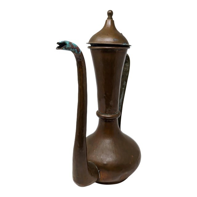 Vintage Copper Tea Pot Pitcher - Beautiful Patina For Sale