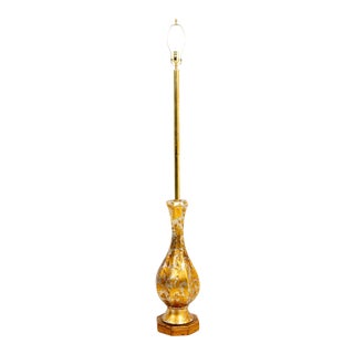 Vintage 1950s Italian Silver and Gold Gilt Floor Lamp For Sale