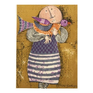 1970s Boulanger Original Lithograph Mourlot Enfant Et Oiseau 1 For Sale