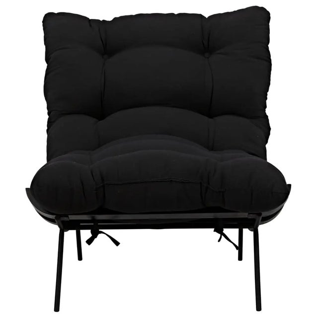 Mid-Century Modern NOIR Hanzo Chair with Iron Legs, Charcoal Black For Sale - Image 3 of 6