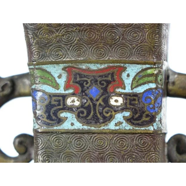 19th Century Antique Chinese Bronze Cloisonne For Sale - Image 5 of 8