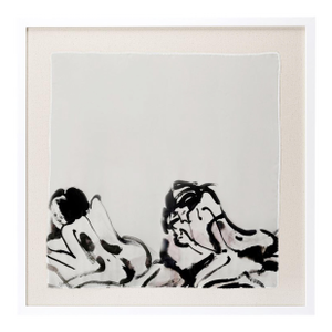 24" Framed Silk Scarf "Painted Prayer" by Fanyu Lin