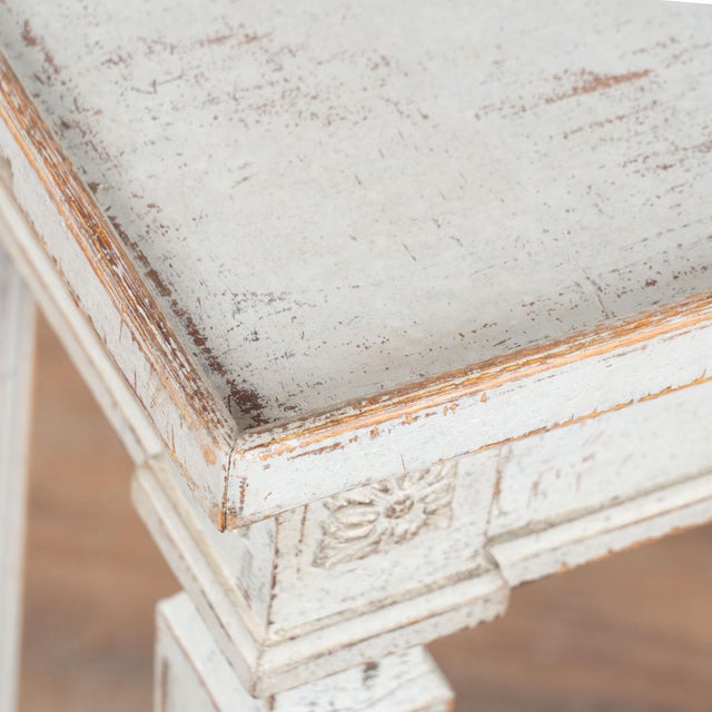 Early 20th Century Swedish White Gustavian Style Console Table For Sale - Image 6 of 14