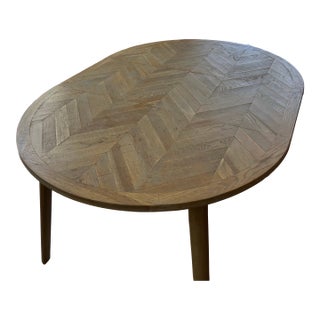 Weathered Oak Parquet Pie Extendable Table From Loaf For Sale