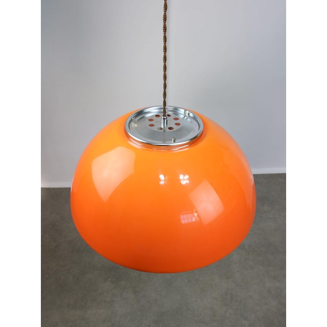 Red Space Age Cabras Pendant Lamp by Luigi Massoni for Guzzini, 1960s For Sale - Image 8 of 14