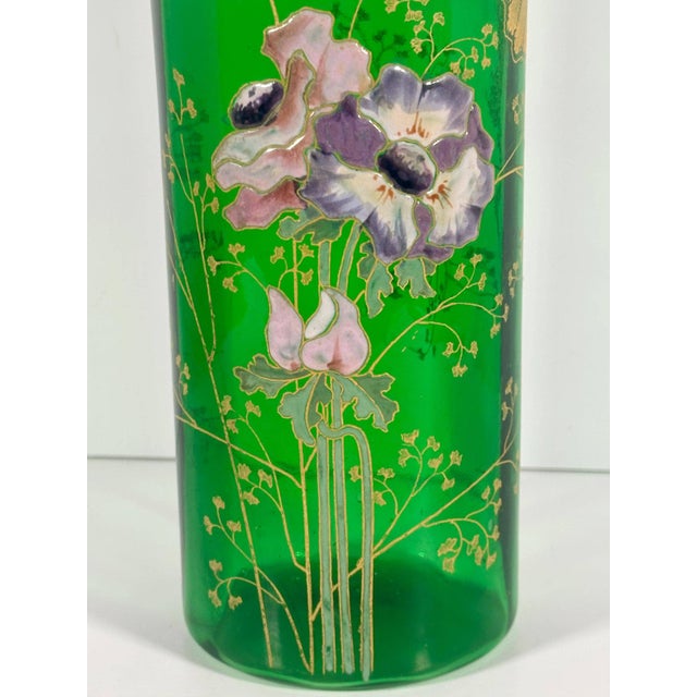 Rare & Original Legras Mont Joye Enameled Glass Vase for your consideration. The vase measures approx. 9 1/2 inches tall...