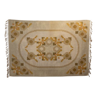 Large Vintage Swedish Kilim, 1960 For Sale