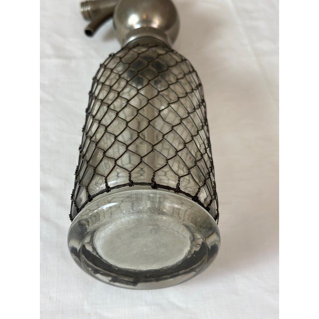 Vintage Siphon in Glass and Metal, 1900 For Sale - Image 6 of 12