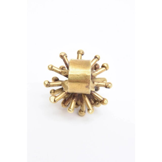 Mid 20th Century Bronze Studio Sputnik Starburst Sculptural Ring Attributed to Pal Kepenes Size 4.75 For Sale In Miami - Image 6 of 8