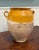 French Country Antique French Country Confit Pot Pottery Jug Glazed Ochre Yellow Large For Sale - Image 3 of 16