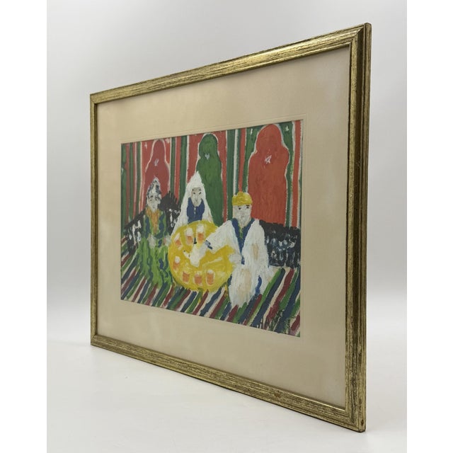 1970s Mohamed Hamri Moroccan Modernist Folk Art Painting, the Unique Singer, 1977 For Sale - Image 5 of 18