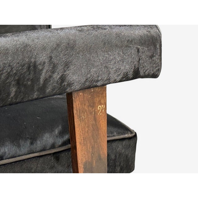 Black Pierre Jeanneret, Advocate Armchairs, Black Cowhide, Teak, Chandigarh, 1960s For Sale - Image 8 of 10