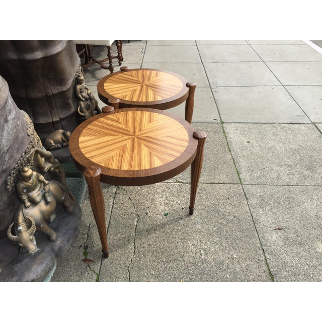 Art Deco Zebra Wood End Tables A Pair Chairish