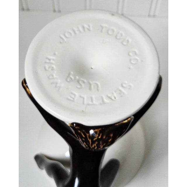 White Rare JohnTodd Co. Seattle Figural Chalice – Mid‑Century Sculptural Ceramic Pedestal Vessel, 6" X 4" For Sale - Image 8 of 8