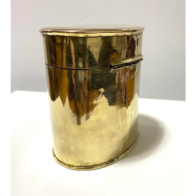 1960s Brass Tobacco Jar – Vintage Lidded Brass Container For Sale In Louisville - Image 6 of 8