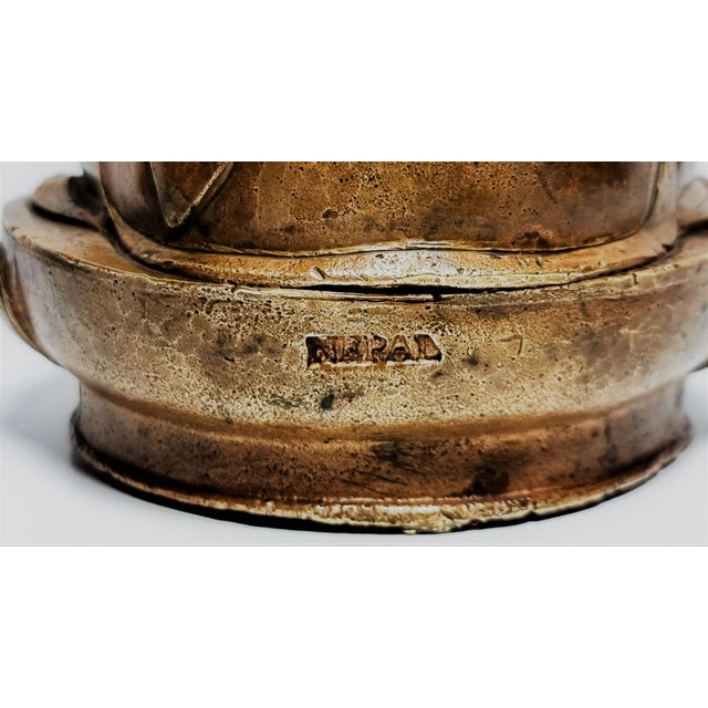 18th Century Buddha Priest in Bronze, Nepal For Sale - Image 12 of 14