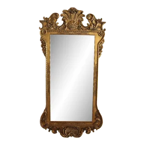 Italian Gilded Carved Oyster Mirror