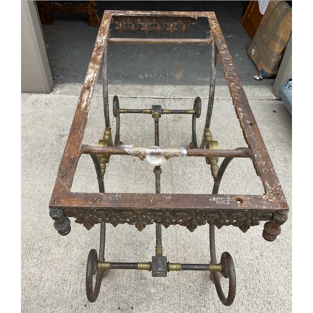 Late 19th-Century French Cast Iron & Marble-Top Pastry Table by J. Mareschal, Paris For Sale - Image 9 of 12