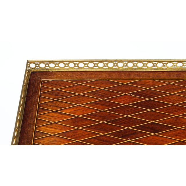 Gold French Parquetry Ormolu Mounted Stand Attributed to François Linke, 19th Century For Sale - Image 8 of 18