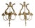 1920s Lyre Design Gilt Bronze 4 Lights Sconces - Pair For Sale