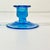 Turquoise 1940s Art Deco Boho Chic Hollywood Regency Depression Era Pressed Glass Candle Holders - A Pair For Sale - Image 8 of 13