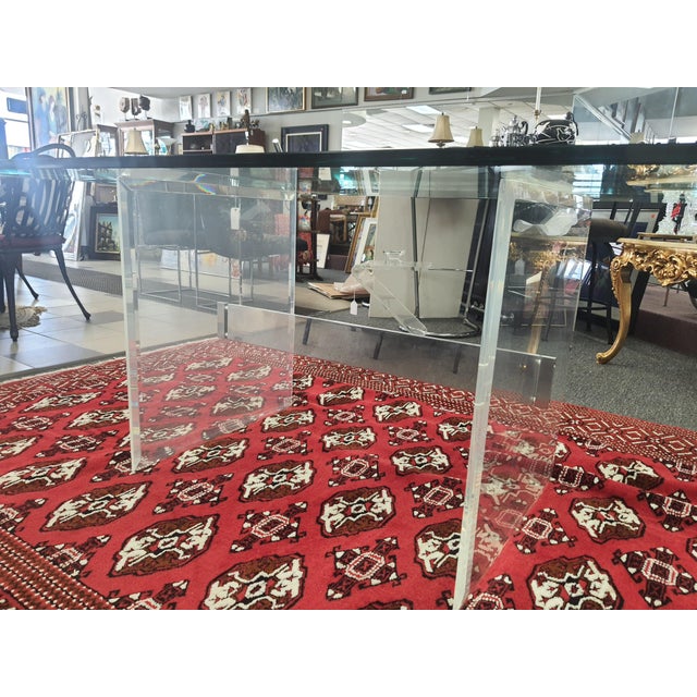 Mid 20th Century Lucite and Chrome Dining Table in the Style of Tri-Mark For Sale In Detroit - Image 6 of 9