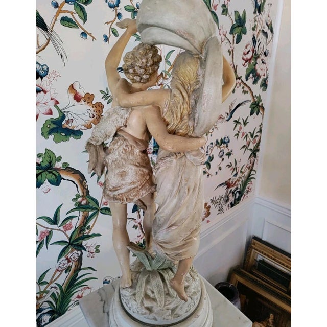 19th Century French Plaster Signed Sculpture Titled " L'Orage" by Brucha For Sale In Philadelphia - Image 6 of 9