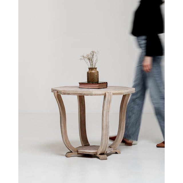 Art Deco 1920s Oak Art Deco Octagonal Coffee Table For Sale - Image 3 of 12