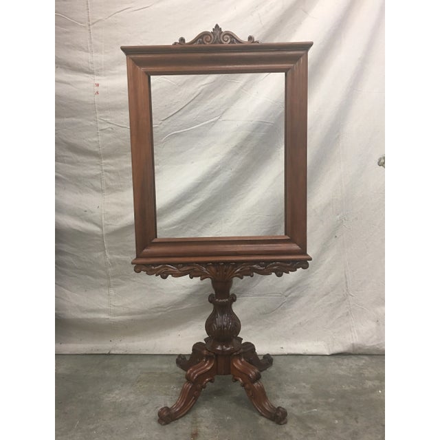 English Antique Mahogany Expandable Fireplace Screen on Pedestal For Sale - Image 10 of 11